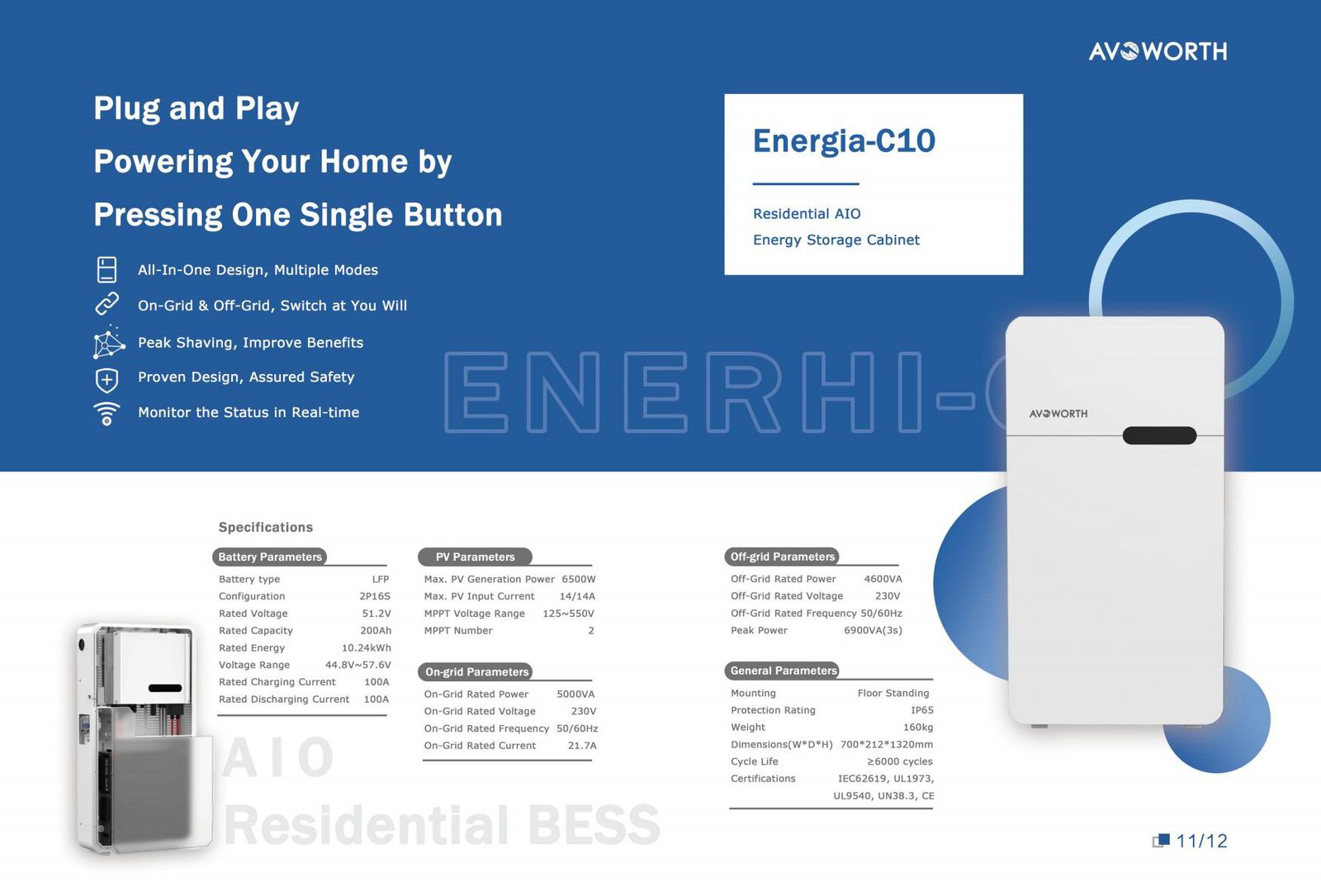 Energia-C10 Floor Standing All-in-One ESS